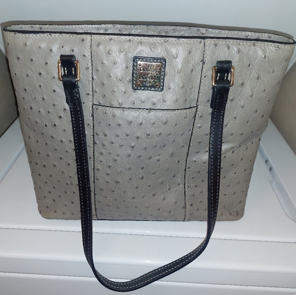 😻Dooney & Bourke Ostrich Small Lexington Tote - Picture 2 of 7